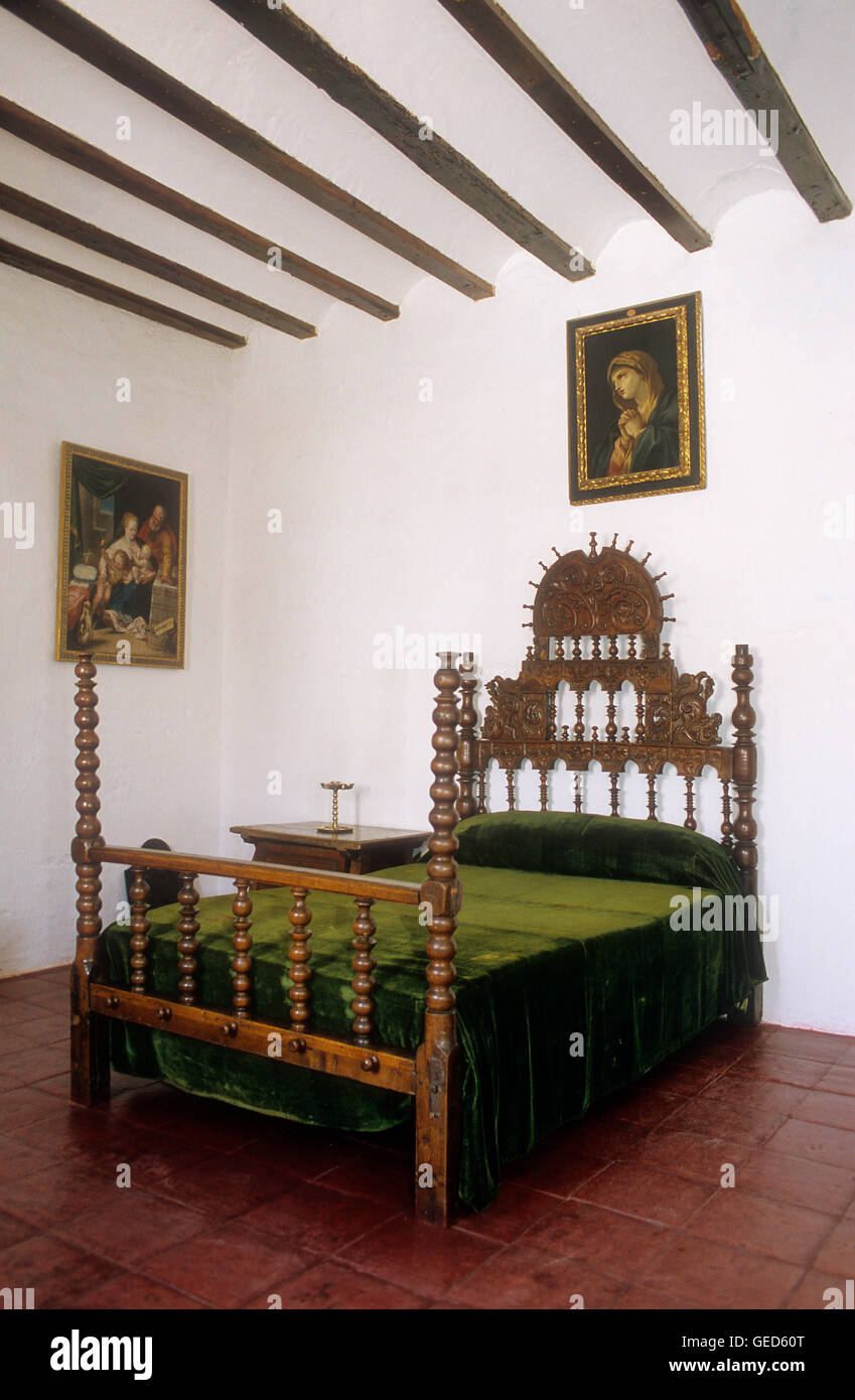 `Museo Casa Dulcinea´museum house of Dulcinea,bedroom,El Toboso,Ciudad Real province,the route of Don Quixote, Spain Stock Photo